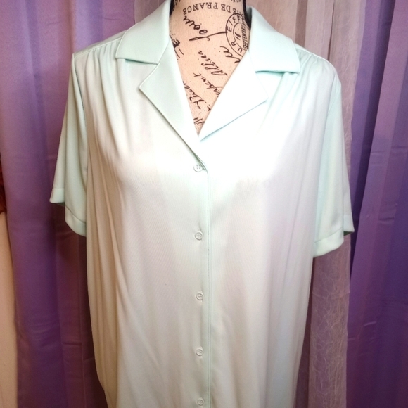 Sears "The Shirt" Tops - Vintage Sears "The Shirt" mint green button up short sleeve jersey sz xl/42